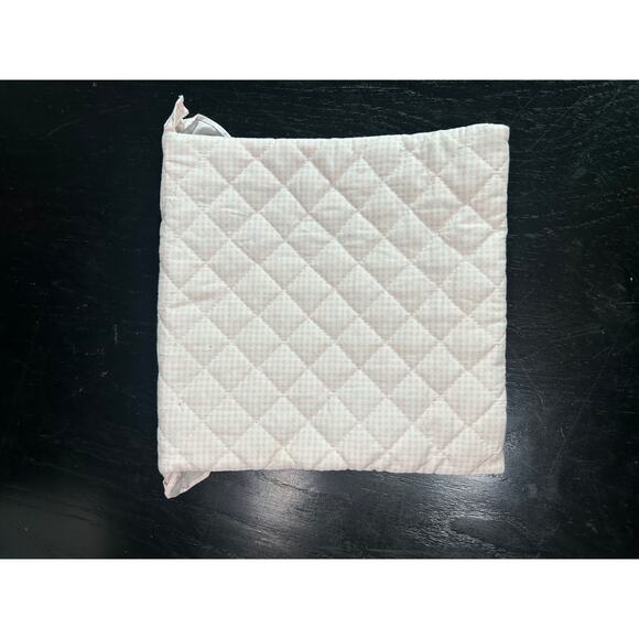 Baby Pink Gingham Pattern- Purse cosmetics Pouch - with button- ruffle edges - Picture 2 of 5